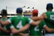 12 December 2021; Kilmallock and Midleton players observe a minute's silence before the game in memory of recently deceased GAA members Eamonn Rea, Tom McGarry, and Kieran Delaney before the AIB Munster GAA Hurling Senior Club Championship Semi-Final match between Kilmallock and Midleton at TUS Gaelic Grounds in Limerick. Photo by Diarmuid Greene/Sportsfile