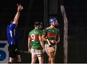 12 December 2021; John McGrath of Loughmore-Castleiney, right, is shown the red card by Johnny Murphy during the AIB Munster GAA Hurling Senior Club Championship Semi-Final match between Ballygunner and Loughmore-Castleiney at Fraher Field in Dungarvan, Waterford. Photo by Piaras Ó Mídheach/Sportsfile