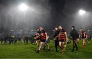 12 December 2021; Ballygunner players leave the pitch after their victory in the AIB Munster GAA Hurling Senior Club Championship Semi-Final match between Ballygunner and Loughmore-Castleiney at Fraher Field in Dungarvan, Waterford. Photo by Piaras Ó Mídheach/Sportsfile