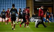 12 December 2021; Joey Carbery of Munster leaves the pitch with an injury during the Heineken Champions Cup Pool B match between Wasps and Munster at Coventry Building Society Arena in Coventry, England. Photo by Stephen McCarthy/Sportsfile