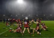 12 December 2021; Dessie Hutchinson, 10, and Ian Kenny of Ballygunner celebrate after their side's victory in the AIB Munster GAA Hurling Senior Club Championship Semi-Final match between Ballygunner and Loughmore-Castleiney at Fraher Field in Dungarvan, Waterford. Photo by Piaras Ó Mídheach/Sportsfile