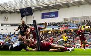 12 December 2021; Keith Earls of Munster prevents Thomas Young of Wasps from touching down for a first half try during the Heineken Champions Cup Pool B match between Wasps and Munster at Coventry Building Society Arena in Coventry, England. Photo by Stephen McCarthy/Sportsfile