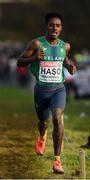12 December 2021; Hiko Tonosa Haso of Ireland competing in the Senior Men's 10,000m during the SPAR European Cross Country Championships Fingal-Dublin 2021 at the Sport Ireland Campus in Dublin. Photo by Seb Daly/Sportsfile