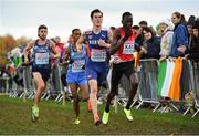 12 December 2021; Aras Kaya of Turkey, right, and Jakob Ingebrigtsen of Norway during the Senior Men's 10,000m at the SPAR European Cross Country Championships Fingal-Dublin 2021 at the Sport Ireland Campus in Dublin. Photo by Seb Daly/Sportsfile