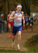 12 December 2021; Osian Perrin of Great Britain competes in the Under 20 Men's event during the SPAR European Cross Country Championships Fingal-Dublin 2021 at the Sport Ireland Campus in Dublin. Photo by Ramsey Cardy/Sportsfile