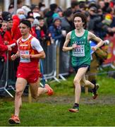 12 December 2021; Dean Casey of Ireland competing in the U20 Men's 6000m during the SPAR European Cross Country Championships Fingal-Dublin 2021 at the Sport Ireland Campus in Dublin. Photo by Ramsey Cardy/Sportsfile