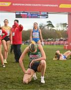 12 December 2021; Jodie McCann of Ireland after finishing 49th in the Under 23 Women's event during the SPAR European Cross Country Championships Fingal-Dublin 2021 at the Sport Ireland Campus in Dublin. Photo by Ramsey Cardy/Sportsfile