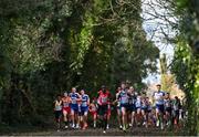 12 December 2021; Jimmy Gressier of France and Aras Kaya of Turkey lead the field during the Senior Men's event during the SPAR European Cross Country Championships Fingal-Dublin 2021 at the Sport Ireland Campus in Dublin. Photo by Ramsey Cardy/Sportsfile