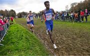 12 December 2021; Zerei Kbrom Mezngi of Norway competes in the Senior Men's race during the SPAR European Cross Country Championships Fingal-Dublin 2021 at the Sport Ireland Campus in Dublin. Photo by Ramsey Cardy/Sportsfile