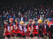 12 December 2021; Spectators stand for Amhrán na bhFiann before the AIB Munster GAA Hurling Senior Club Championship Semi-Final match between Ballygunner and Loughmore-Castleiney at Fraher Field in Dungarvan, Waterford. Photo by Piaras Ó Mídheach/Sportsfile