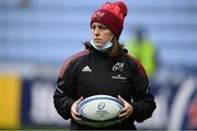 12 December 2021; Munster performance psychologist Caroline Currid before the Heineken Champions Cup Pool B match between Wasps and Munster at Coventry Building Society Arena in Coventry, England. Photo by Stephen McCarthy/Sportsfile