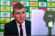 17 December 2021; Republic of Ireland manager Stephen Kenny during a UEFA Nations League draw media briefing at FAI Headquarters in Abbotstown, Dublin. Photo by Seb Daly/Sportsfile