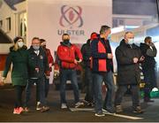 17 December 2021; Supporters arrive at the stadium wearing face masks before the Heineken Champions Cup Pool A match between Ulster and Northampton Saints at Kingspan Stadium in Belfast. Photo by Ramsey Cardy/Sportsfile