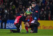 17 December 2021; Duane Vermeulen of Ulster is treated for an injury during the Heineken Champions Cup Pool A match between Ulster and Northampton Saints at Kingspan Stadium in Belfast. Photo by Ramsey Cardy/Sportsfile