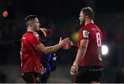 17 December 2021; John Cooney, left, and Duane Vermeulen of Ulster after the Heineken Champions Cup Pool A match between Ulster and Northampton Saints at Kingspan Stadium in Belfast. Photo by Ramsey Cardy/Sportsfile