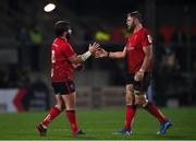 17 December 2021; John Andrew, left, and Duane Vermeulen of Ulster after the Heineken Champions Cup Pool A match between Ulster and Northampton Saints at Kingspan Stadium in Belfast. Photo by Ramsey Cardy/Sportsfile