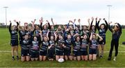 18 December 2021; Navan RFC players celebrate after the Bank of Ireland Leinster Rugby U16 Girls' Plate Final match between Navan RFC and Enniscorthy RFC at Carlow IT in Carlow. Photo by Matt Browne/Sportsfile