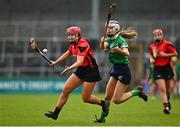 18 December 2021; Louise Sinnott of Oulart the Ballagh in action against Klara Donohue of Sarsfields during the 2020 AIB All-Ireland Senior Club Camogie Championship Final match between Sarsfields and Oulart the Ballagh at UMPC Nowlan Park, Kilkenny. Photo by Eóin Noonan/Sportsfile