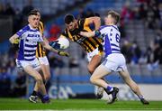 18 December 2021; Glen Malone of Shelmaliers in action against Conor McCarthy, left, and Brian Byrne of Naas during the AIB Leinster GAA Football Senior Club Championship Semi-Final match between Shelmaliers and Naas at Croke Park in Dublin. Photo by Ray McManus/Sportsfile