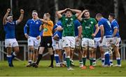 18 December 2021; Ireland players Lorcan McLoughlin, left, and Reuben Crothers after their side's defeat in the U20's International match between Ireland and Italy at UCD Bowl in Dublin. Photo by Piaras Ó Mídheach/Sportsfile