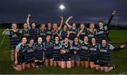 18 December 2021; Navan RFC players celebrate with the plate after the Bank of Ireland Leinster Rugby 18s Girls' Plate Final match between Dundalk RFC and Navan RFC at Carlow IT in Carlow. Photo by Matt Browne/Sportsfile