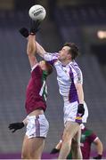 18 December 2021; Colm Murphy of Portarlington in action against Micheal Mullin of Kilmacud Crokes during the AIB Leinster GAA Football Senior Club Championship Semi-Final match between Portarlington and Kilmacud Crokes at Croke Park in Dublin. Photo by Ray McManus/Sportsfile
