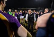 18 December 2021; Clann Eireann manager Tommy Coleman speaks to the winning Derrygonnelly Harps team after the AIB Ulster GAA Football Club Senior Championship Semi-Final match between Clann Éireann and Derrygonnelly Harps at Kingspan Breffni in Cavan. Photo by Ramsey Cardy/Sportsfile