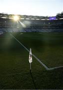 18 December 2021; A general view of Croke Park and a sideline flag before the AIB Leinster GAA Football Senior Club Championship Semi-Final match between Shelmaliers and Naas at Croke Park in Dublin. Photo by Ray McManus/Sportsfile
