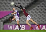 18 December 2021; Shane Horgan of Kilmacud Crokes in action against Cathal Bennett of Portarlington during the AIB Leinster GAA Football Senior Club Championship Semi-Final match between Portarlington and Kilmacud Crokes at Croke Park in Dublin. Photo by Seb Daly/Sportsfile