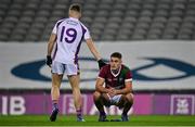 18 December 2021; Patrick O'Sullivan of Portarlington is consoled by Conor Kinsella of Kilmacud Crokes after the AIB Leinster GAA Football Senior Club Championship Semi-Final match between Portarlington and Kilmacud Crokes at Croke Park in Dublin. Photo by Seb Daly/Sportsfile
