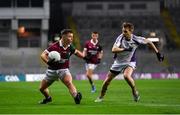 18 December 2021; Jake Foster of Portarlington in action against Ross McGowan of Kilmacud Crokes during the AIB Leinster GAA Football Senior Club Championship Semi-Final match between Portarlington and Kilmacud Crokes at Croke Park in Dublin. Photo by Seb Daly/Sportsfile