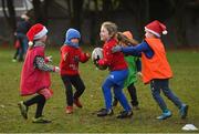 19 December 2021; Participants during the Leinster Rugby Minis Christmas themed training session at St Marys RFC in Dublin. Photo by Seb Daly/Sportsfile