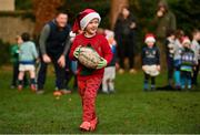 19 December 2021; A participant during the Leinster Rugby Minis Christmas themed training session at St Marys RFC in Dublin. Photo by Seb Daly/Sportsfile