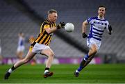 18 December 2021; Sean Keane Caroll of Shelmaliers in action against Paul McDermott of Naas during the AIB Leinster GAA Football Senior Club Championship Semi-Final match between Shelmaliers and Naas at Croke Park in Dublin. Photo by Ray McManus/Sportsfile