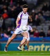 18 December 2021; Andrew McGowan of Kilmacud Crokes has a shot on goal during the AIB Leinster GAA Football Senior Club Championship Semi-Final match between Portarlington and Kilmacud Crokes at Croke Park in Dublin. Photo by Ray McManus/Sportsfile