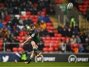 19 December 2021; Jack Carty of Connacht kicks a penalty during the Heineken Champions Cup Pool B match between Leicester Tigers and Connacht at Mattioli Woods Welford Road in Leicester, England. Photo by Harry Murphy/Sportsfile