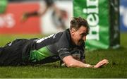 19 December 2021; John Porch of Connacht  scores his side's first try during the Heineken Champions Cup Pool B match between Leicester Tigers and Connacht at Mattioli Woods Welford Road in Leicester, England. Photo by Harry Murphy/Sportsfile