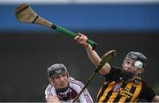 19 December 2021; Se McGuigan of Slaughtneil in action against Brad Watson of Ballycran during the AIB Ulster GAA Hurling Senior Club Championship Final match between Ballycran and Slaughtneil at Corrigan Park in Belfast. Photo by Ramsey Cardy/Sportsfile