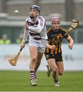 19 December 2021; Mark McGuigan of Slaughtneil in action against Stuart Martin of Ballycran during the AIB Ulster GAA Hurling Senior Club Championship Final match between Ballycran and Slaughtneil at Corrigan Park in Belfast. Photo by Ramsey Cardy/Sportsfile