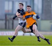 19 December 2021; Conor Jordan of Austin Stacks in action against Shane Stack of Newcastlewest during the AIB Munster GAA Football Senior Club Football Championship Semi-Final match between Austin Stacks and Newcastle West at Austin Stack Park in Tralee, Kerry. Photo by Brendan Moran/Sportsfile