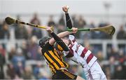 19 December 2021; Shea Cassidy of Slaughtneil and Sean Ennis of Ballycran during the AIB Ulster GAA Hurling Senior Club Championship Final match between Ballycran and Slaughtneil at Corrigan Park in Belfast. Photo by Ramsey Cardy/Sportsfile