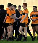 19 December 2021; Conor Jordan, left, and Shane O'Callaghan of Austin Stacks after the AIB Munster GAA Football Senior Club Football Championship Semi-Final match between Austin Stacks and Newcastle West at Austin Stack Park in Tralee, Kerry. Photo by Brendan Moran/Sportsfile