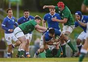 18 December 2021; Giacomo Ferrari of Italy is tackled by Reuben Crothers of Ireland during the U20's International match between Ireland and Italy at UCD Bowl in Dublin. Photo by Piaras Ó Mídheach/Sportsfile
