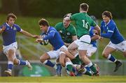 18 December 2021; Giovanni Sante of Italy is tackled by Tony Butler of Ireland during the U20's International match between Ireland and Italy at UCD Bowl in Dublin. Photo by Piaras Ó Mídheach/Sportsfile
