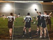 19 December 2021; Kilcoo players mind their goal to defend a Glen free kick late in the game during the AIB Ulster GAA Football Club Senior Championship Semi-Final match between Glen and Kilcoo at Athletic Grounds in Armagh. Photo by David Fitzgerald/Sportsfile