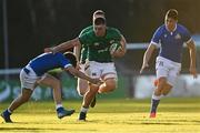 18 December 2021; Conor Moloney of Ireland in action against Gianluca Tomaselli of Italy during the U20's International match between Ireland and Italy at UCD Bowl in Dublin. Photo by Piaras Ó Mídheach/Sportsfile