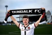 21 December 2021; Dundalk New Signing John Martin poses for a portrait after he was unveiled at Oriel Park in Dundalk, Louth.  Photo by David Fitzgerald/Sportsfile