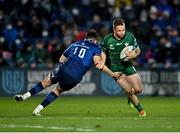 3 December 2021; Jack Carty of Connacht in action against Harry Byrne of Leinster during the United Rugby Championship match between Leinster and Connacht at the RDS Arena in Dublin. Photo by Sam Barnes/Sportsfile