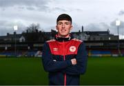 22 December 2021; Joe Redmond poses for a portrait during a St Patrick's Athletic media event at Richmond Park in Dublin. Photo by Piaras Ó Mídheach/Sportsfile