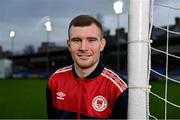 22 December 2021; Mark Doyle poses for a portrait during a St Patrick's Athletic media event at Richmond Park in Dublin. Photo by Piaras Ó Mídheach/Sportsfile